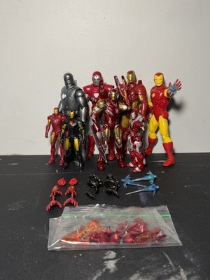 Lot Of 8 Iron Man Marvel Legends Blokees Great Condition Lots Of Accessories!