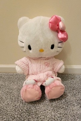 Vintage Hello Kitty Build A Bear - Talking 18'' Plush w/ PJ  Robe &  Slippers!