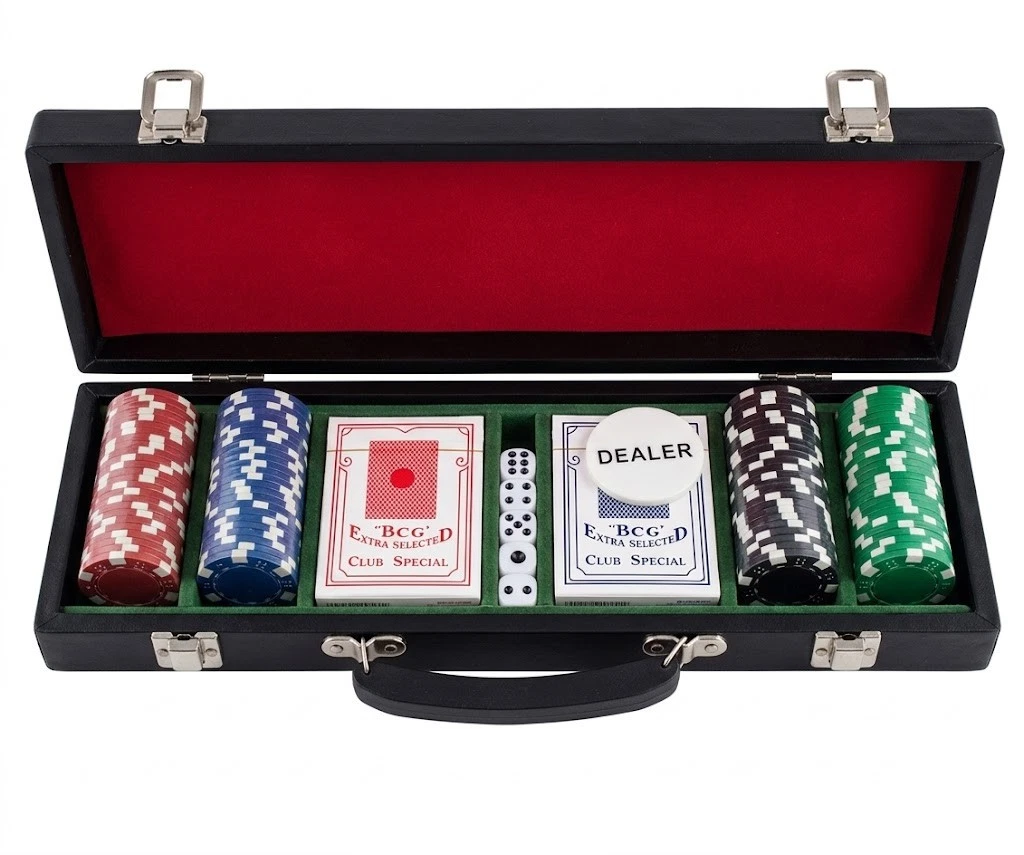 Coffret Poker En Bois – Jetons, Cartes Et Dés – Fabriqué En Italie