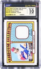 Bryce Harper Phillies Signed '21 Topps Heritage High Number CC-BH CGC 10/10 Card
