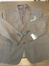 Stafford Travel Stretch Big  Tall 52 BRGR Gray Solid 2-Button Suit Jacket
