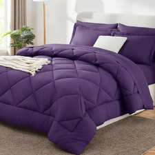 Full Size Comforter Sets Purple - 7 Pieces Bed in a Bag Full, Luxury Soft Bed Se