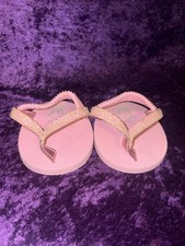 Build A Bear SANDALS Pink Glitter BAB Flip Flop Shoes with elastic strap