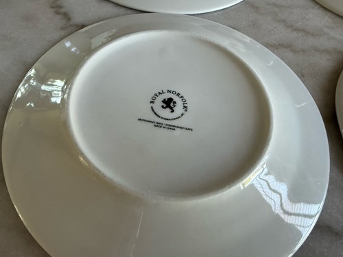 Royal Norfolk WINTER WOODLAND 7 1/2 Salad PLATES Bread Pine Tree ๐ฒ Set of 4 - Picture 13 of 18