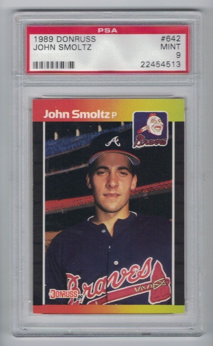 1989 DONRUSS #642 JOHN SMOLTZ GRADED PSA 9 MINT ROOKIE HOF BRAVES