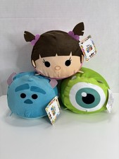 Disney Store Monsters Inc Plush Tsum Tsum Set Mike Wazowski Sulle  Boo 7.5" New