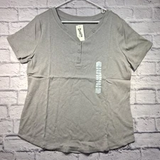 DULUTH WOMEN'S MAKERS STUDIO COTTON RIB SLUB T-SHIRT IN GRAY SIZE XL NEW