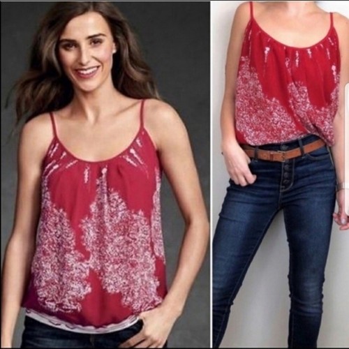 CAbi Red Heart of Township Cami #162 Size XS
