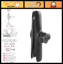 1" Double Socket Mount Arm - Medium Composite RAM Mounts for GPS, Tablets, Pho