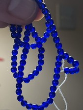 99 Czech Cobalt Glass Round Beads - Shiny - blue 3.8 mm small