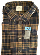M&S Men Shirt Brown Mix Check Brushed Cotton Reg Fit Size 4XL BNWT Marks Spencer