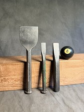 Three Vintage Bolster Cold Chisels. Including Footprint 225 X 55.