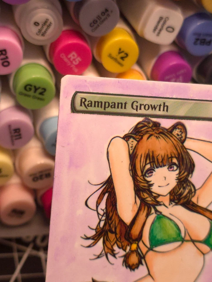 RAMPANT GROWTH - MTG *Altered Hand Colored Original Art Anime -  11-13-25 - Image 3 of 4