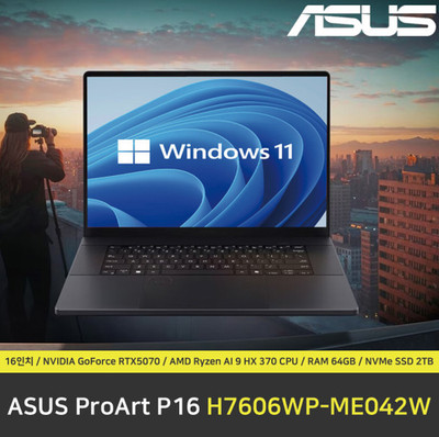ASUS ProArt P16 H7606WP-ME042W 16'' Laptop RTX 5070 64GB RAM 2TB SSD Win11 / Neu