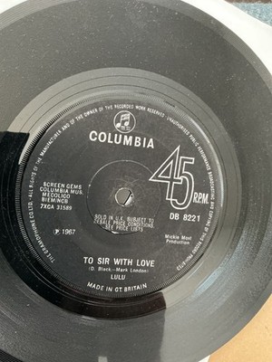 LULU.   To Sir With Love.     7  vinyl..  1967. Columbia
