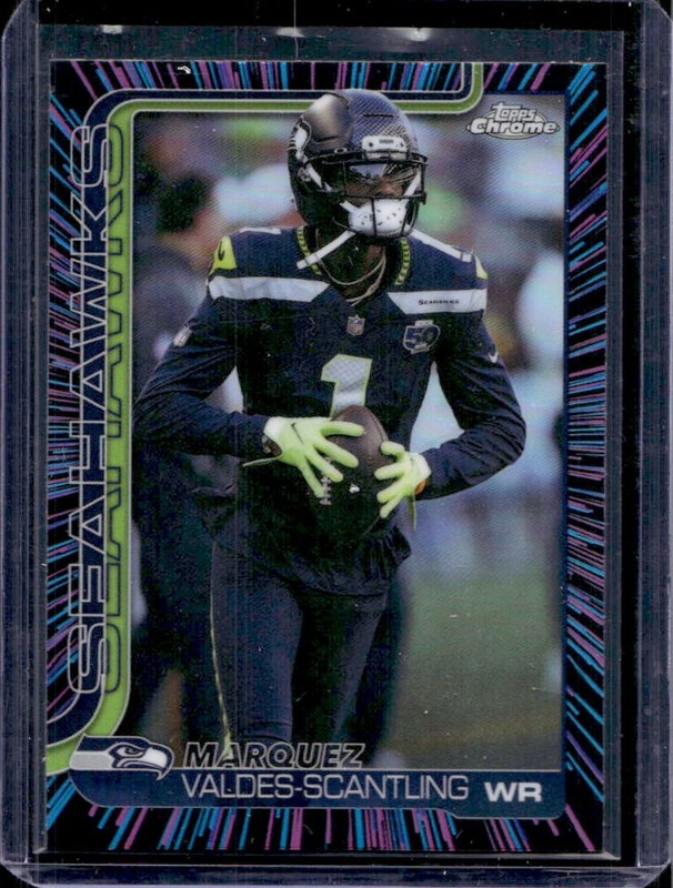 2025 Topps Chrome Marquez Valdes-Scantling Neon Pulse Refractor #272 Seahawks