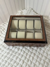 Watch Display Case Box 8 Slots Storage Organizer with Glass Top
