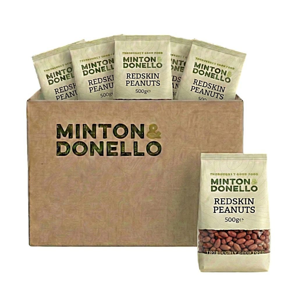 Minton & Donello Redskin Peanuts 6 x 500g Bulk Natural Peanuts