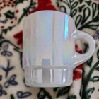 Vintage FIRE KING AURORA MOONGLOW IRIDESCENT Stackable Mug ￼ HTF