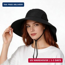Wide-Brimmed Sun Hat uv Protection with Neck Flap and Ponytail Hole for Outdoor