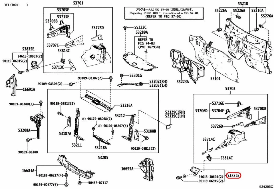 Soporte guardabarros delantero derecho conductor Toyota OEM 53804-78010 para Lexus 2015-2020 NX Foto 3 de 4