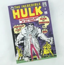 Marvel Comic Cover 9" x 5" Canvas Wall Art The Incredible Hulk #1 by Tonyk