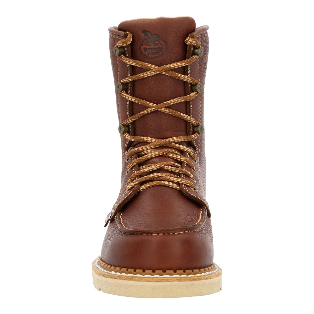Georgia Boot Wedge Moc Toe GB00480 Mens Brown Leather Work