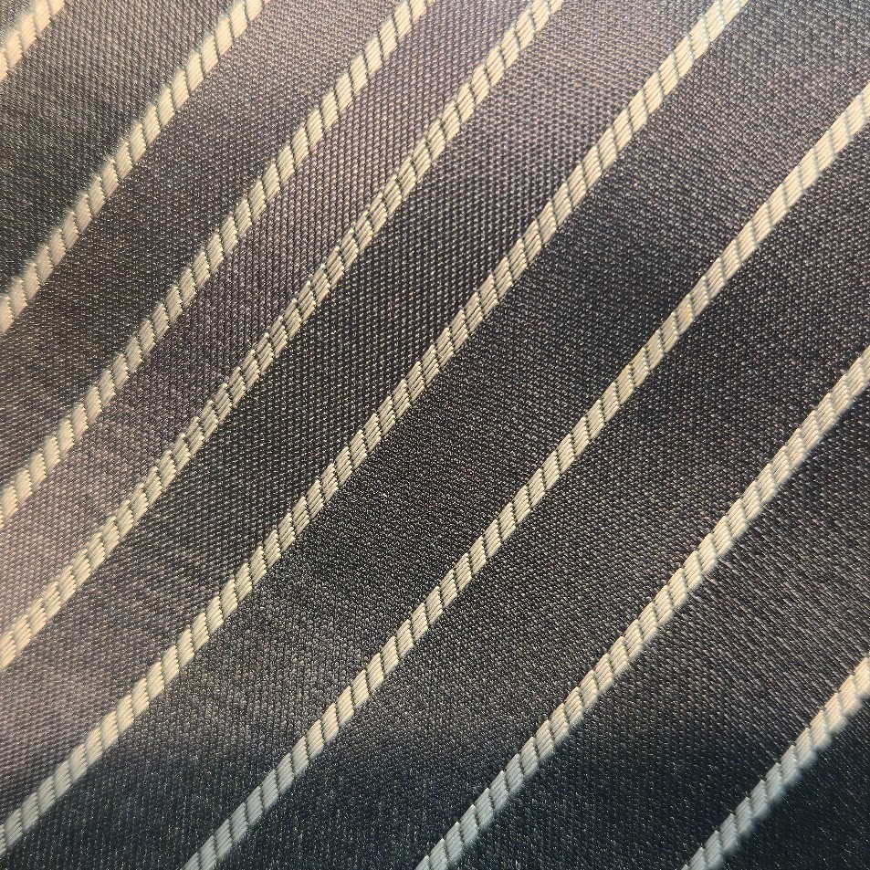 Crazy Horse Grey/Black Striped 100% Silk Tie Handmade image 2