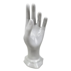 White Ceramic Hand Ring Jewelry Holder Display Stand Trinket Dish Decor