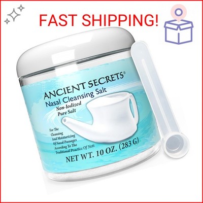 Ancient Secrets Nasal Cleansing Salt, Non-Iodized   USP-Grade Sodium Chloride fo
