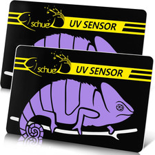 Quick Test UVB Sensor, Reptile UV Tester Heating Lamp with Photochromic Card Ind