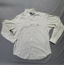 Ralph Lauren Button Down Classic Fit Brown Windowpane Check Men  s Large 5-45