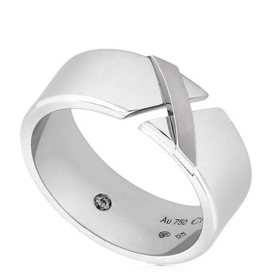 Chaumet Liens 18k White Gold Diamond Wedding Band Ring, Size 58