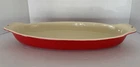Vintage Griswold Rare #82 OVAL FISH BAKING /SERVING Red Enamel  Cast Iron 1950S