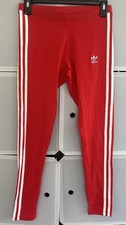 NEW ADIDAS ORIGINALS WOMEN'S 3 STRIPES TREFOIL TIGHTS SIZE SMALL HD2348 RED