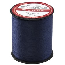 SINGER Navy Polyester Thread 150 Yards All Purpose Sewing Thread for Fabrics