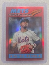 🔥Rare🔥FRANCISCO LINDOR 2026 TOPPS HERITAGE CHROME Red 5/5 New York Mets 
