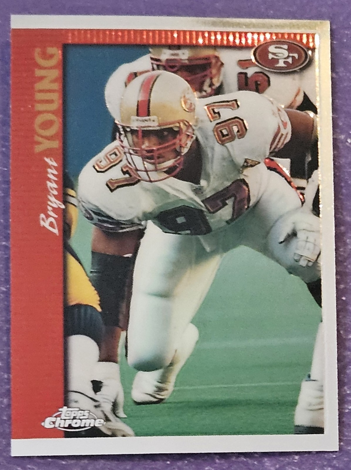 1997 Topps Chrome #91 Bryant Young Football card! San Francisco 49ers! HOF!