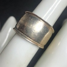 9323 Sterling Silver Wide Band Ring 925 Marked Vintage sz 6 6.2grams 
