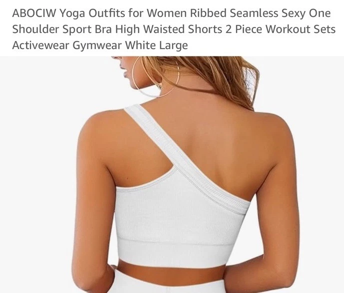 Бесшовный йога одежды костюм однотонный тренировки верхний косой плеча спортивный бюстгальтер S - Изображение 2 из 4