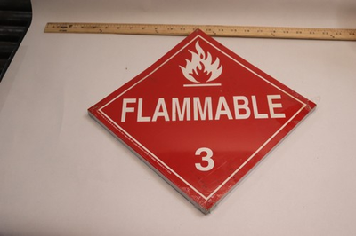 #ad 25 Pk Zoro Tools Flammable 3 Dot Placard Sign DL158R $57.45