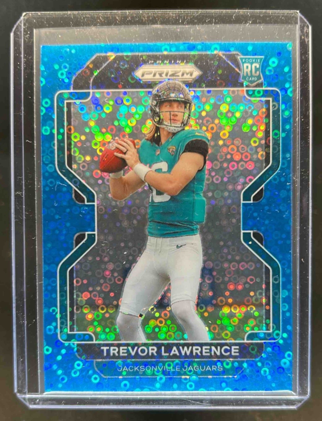 2021 Prizm Trevor Lawrence RC No Huddle Blue #22/79 Jaguars