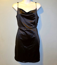 Planet Gold Women  s Black Full Slip, Polyester Solid, Adjustable Straps Size M