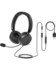 Amazon Basics On Ear Wired Computer Headset with Adjustable Microphone, 3.5mm Po