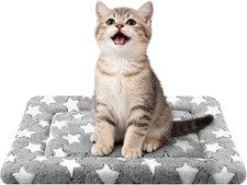 Dog Bed Mat - Reversible Mat for Pet Comfort - Grey Star, 18" L 14" W 1.5" Th 