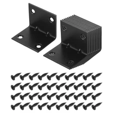 12 Set l Corner Bracket Metal Angle Brackets, Black, 1.5"x1.85"x1.5"