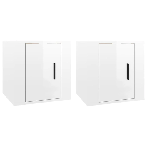 NNEVL Wall Mounted TV Cabinets 2 pcs High Gloss White 40x34.5x40 cm - Picture 2 of 11