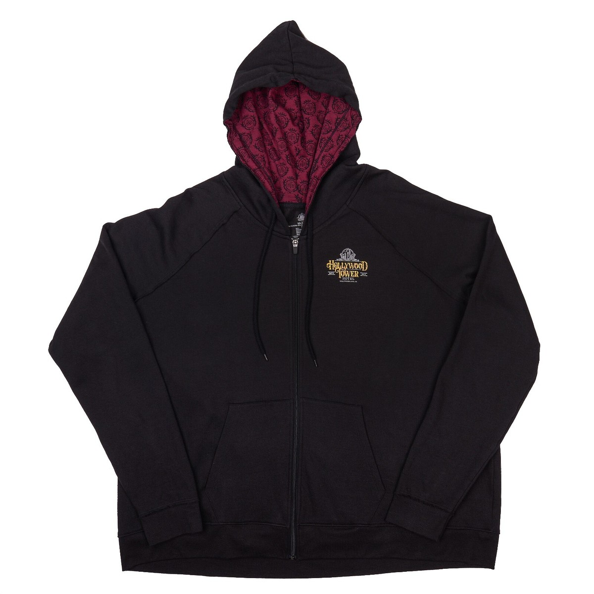 トップス TOWER OF TERROR ZIP HOODIE NEW Disney Parks Full Zip Hoodie Black Hollywood Tower Of