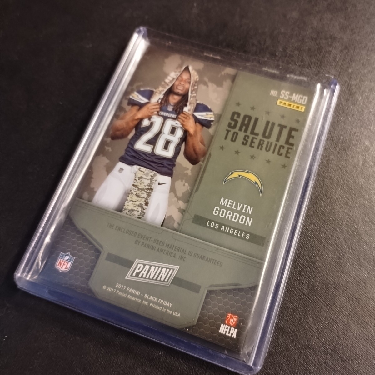 #12/25 Melvin Gordon Patch Card Salute Service 2017 Panini Black Friday  Chargers