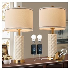 Set of 2 Table Lamp for Living Room Bedroom Farmhouse,26'' Touch Control Bedr...